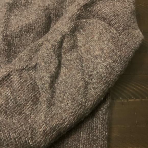 Black Brown Lambswool Crewneck Sweater - Picture 3 of 4